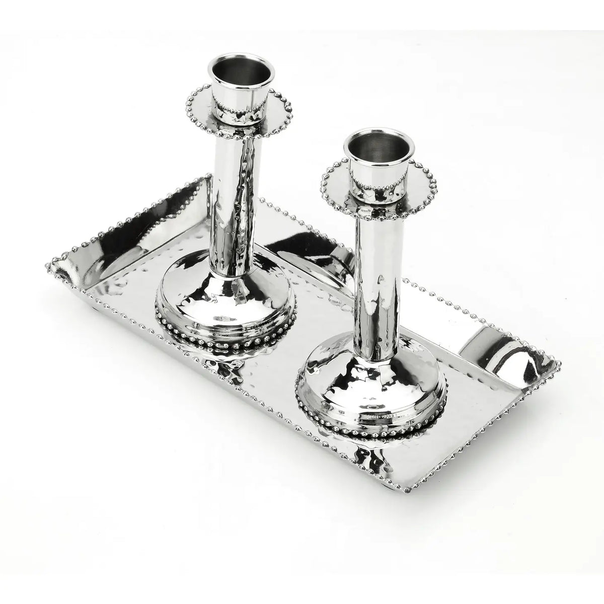 Candlesticks with Tray - Beaded Design