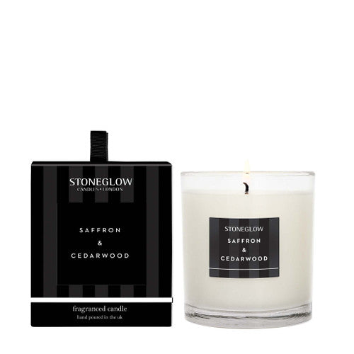 STONEGLOW safran et bois de cèdre - BOUGIE PARFUMÉ - VERRE EN COFFRET