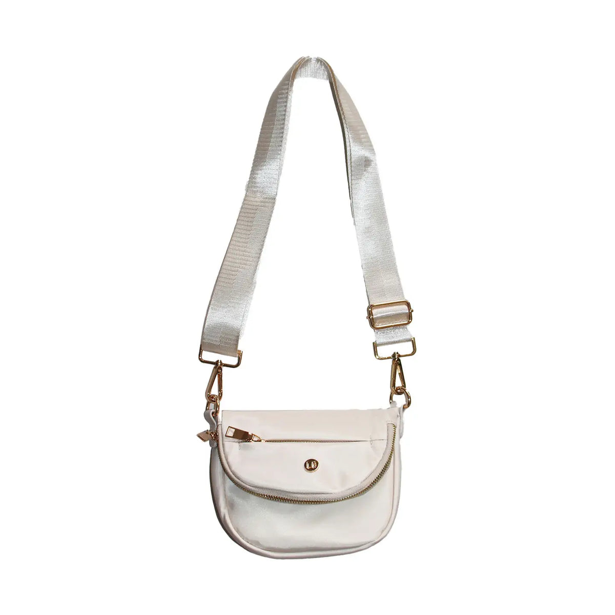 Nylon Crossbody and Belt Bag - small, cream