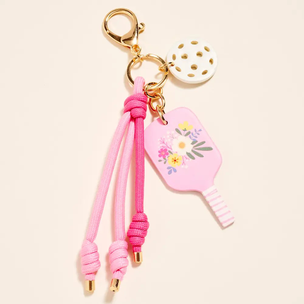 Breloque de sac/porte-clés de pickleball - rose