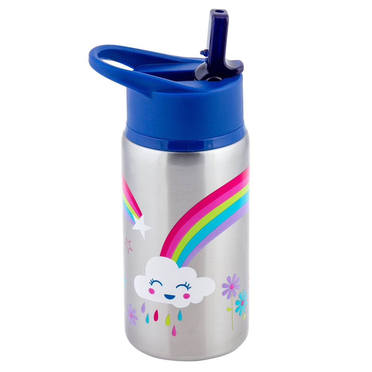Water Bottle - Flip Top Stainless Steel  -Rainbow