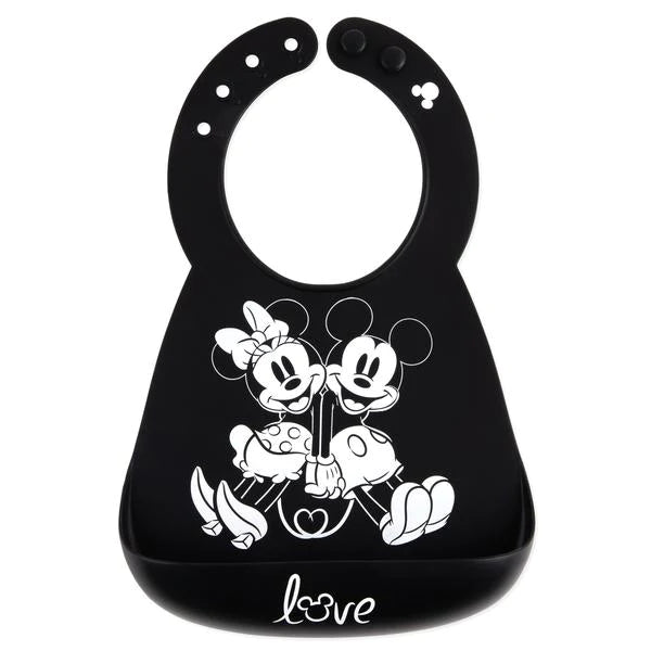 Bavoir en silicone - Mickey + Minnie Love