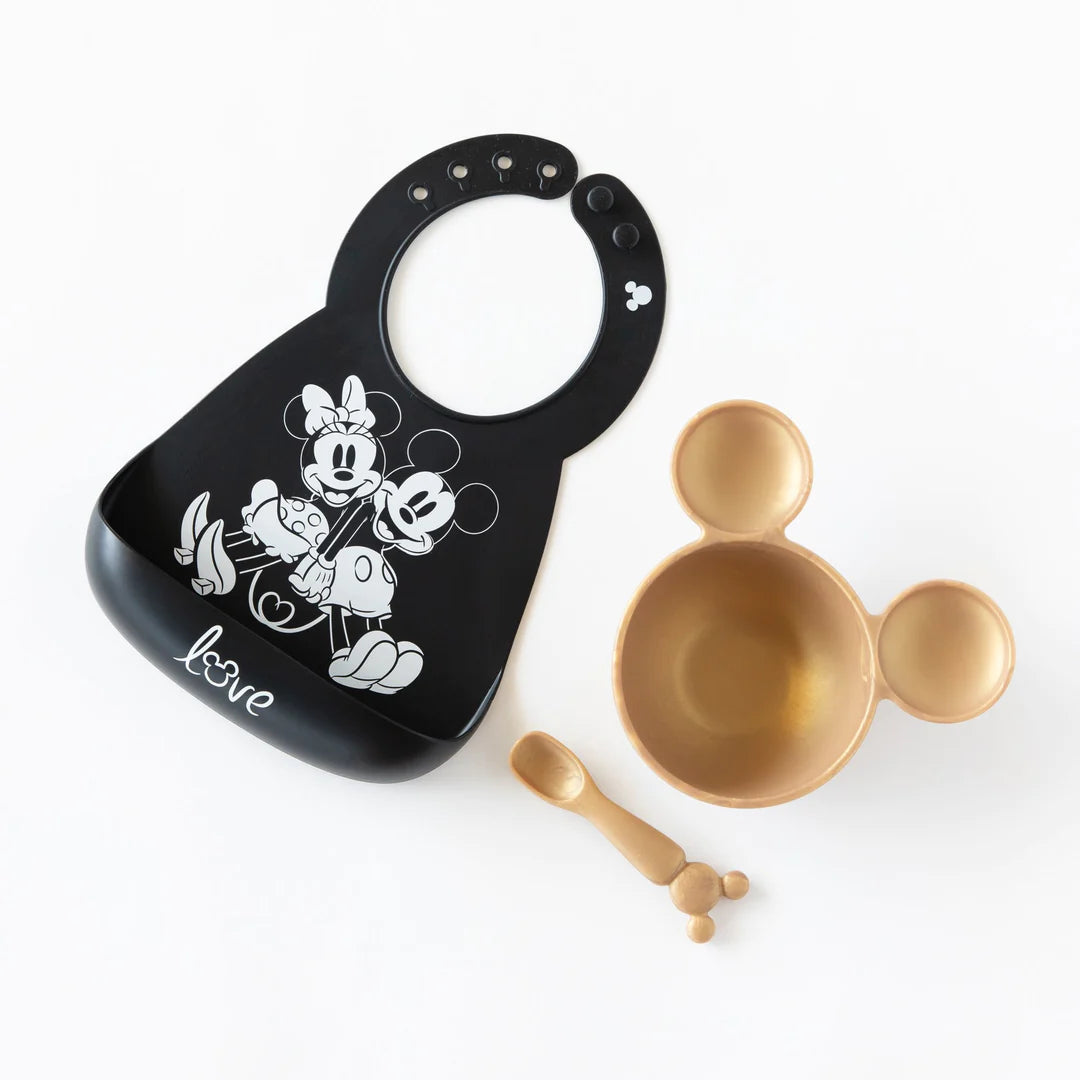 Bavoir en silicone - Mickey + Minnie Love