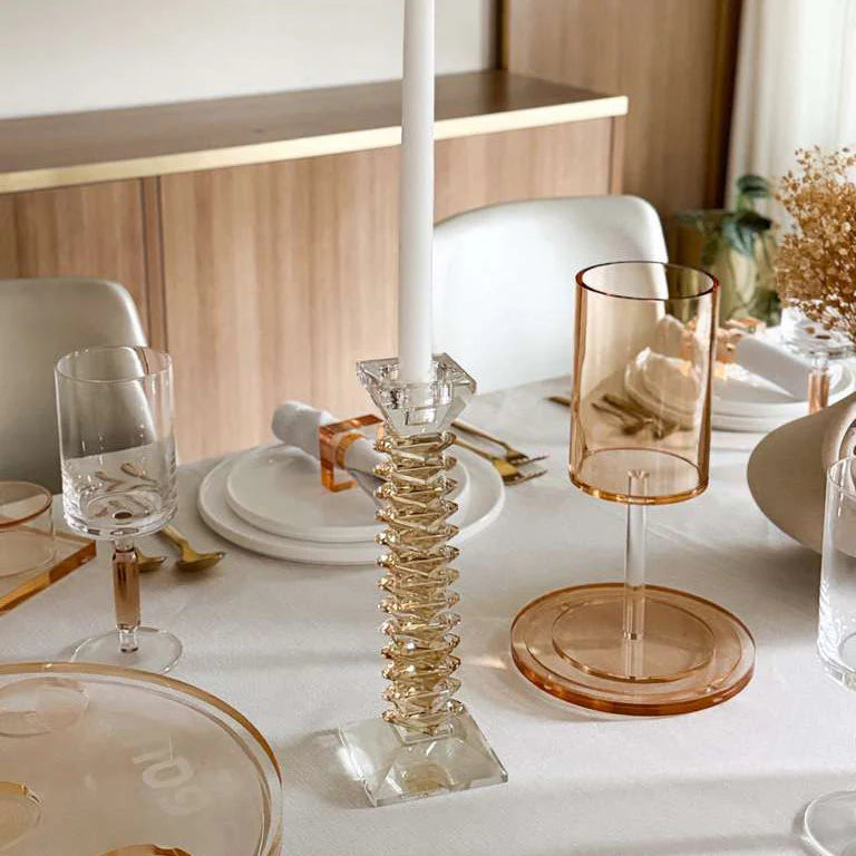 Ensemble de chandeliers en cristal empilés - Ambre, grand