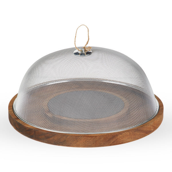 Acacia Cheese Board w/mesh dome