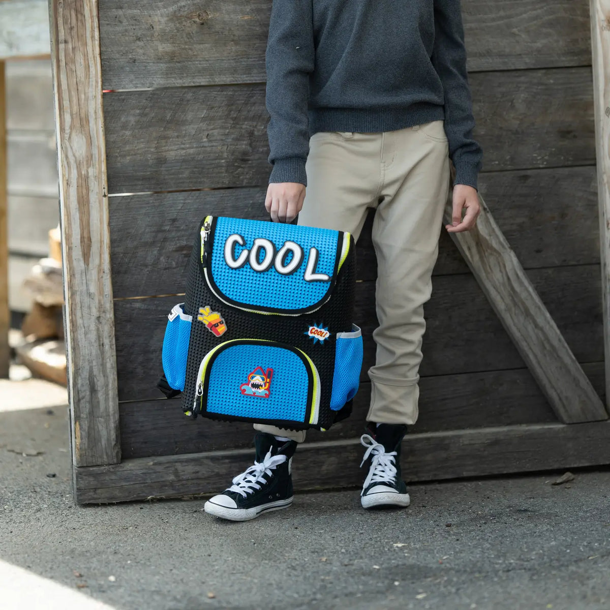 Sac à dos étudiant bleu électrique