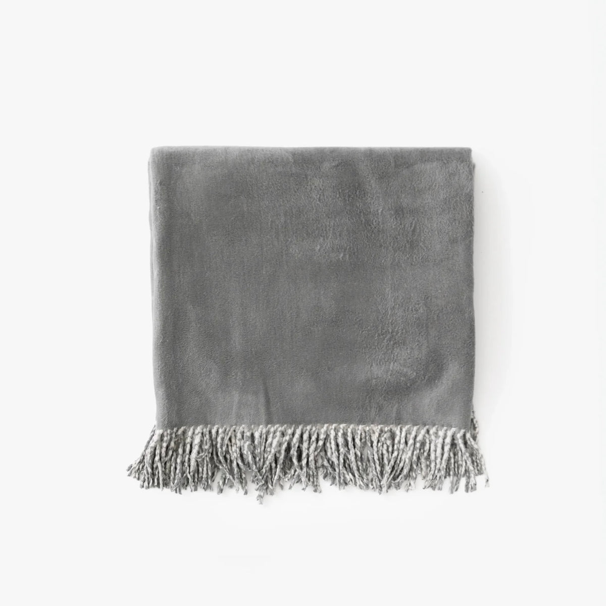 Couverture 100 % soie - mélange ivoire et gris