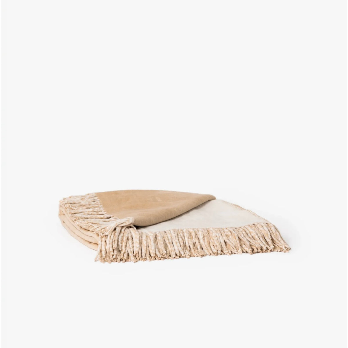 Couverture 100 % soie – mélange ivoire et champagne
