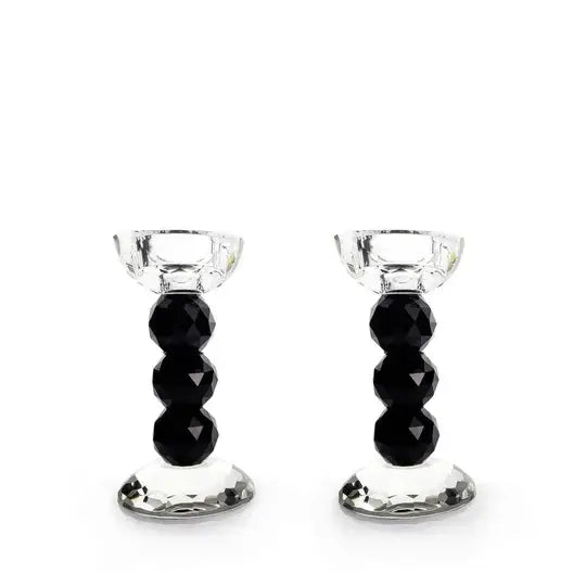 Bougeoirs en boule de cristal bicolore de 6 po - Lot de 2