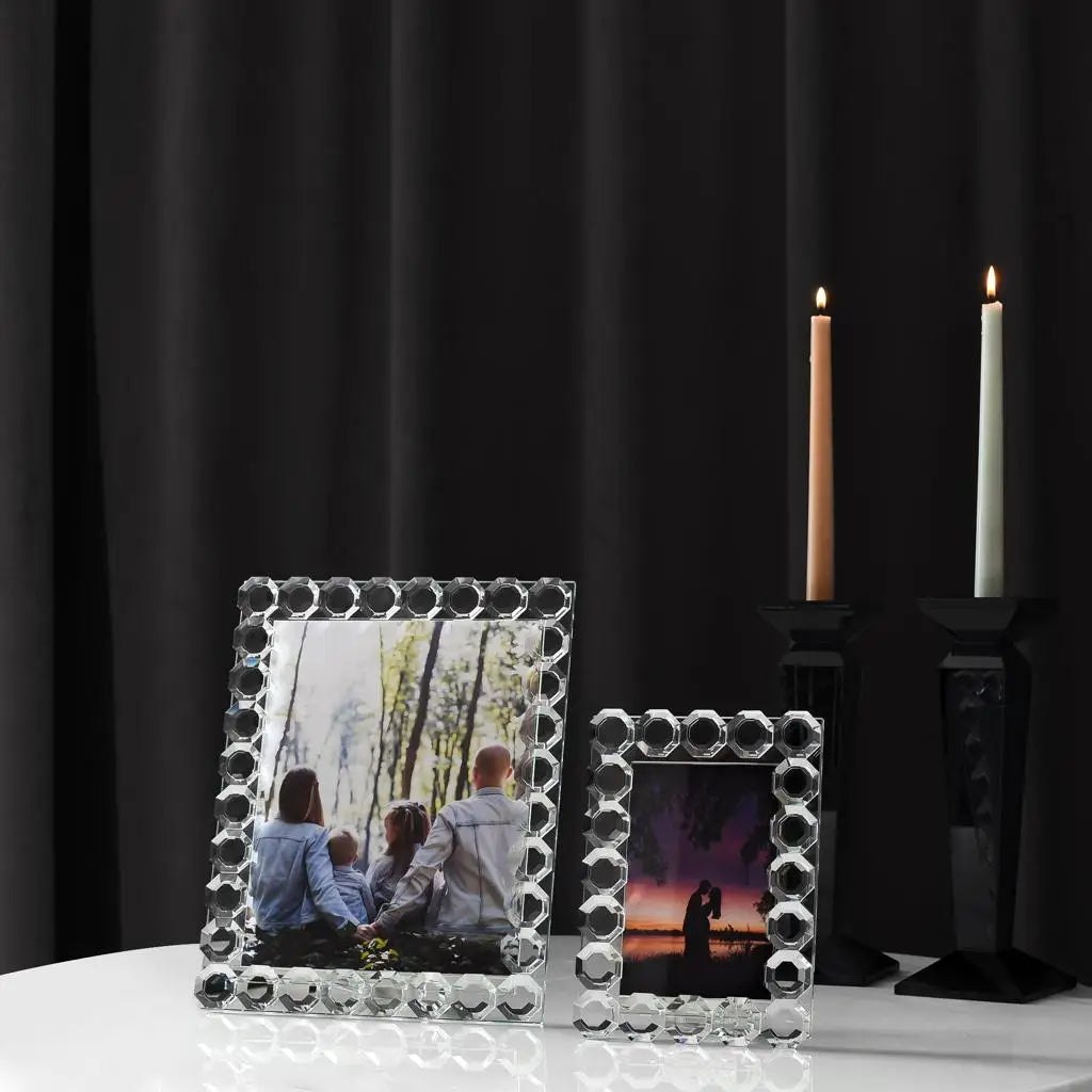 Cadre photo octogonal en cristal 4"x 6"