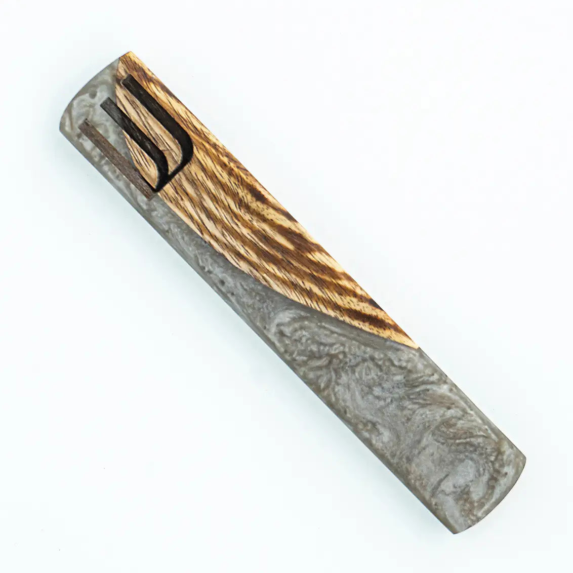 Wood & Grey Resin Mezuzah
