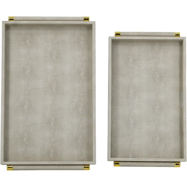 Taupe decorative faux leather tray