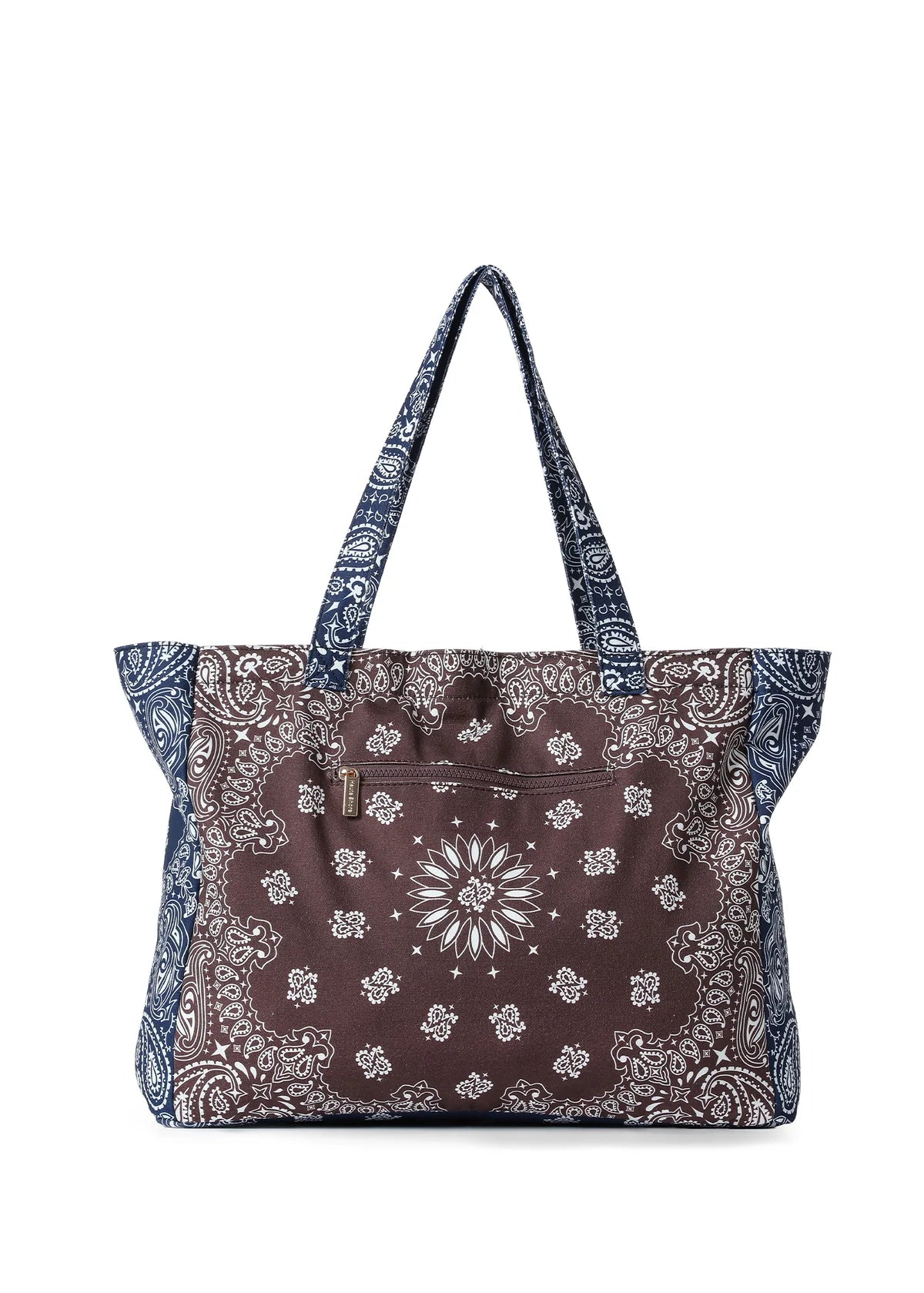 Grand cabas BANDANA - marron/bleu marine