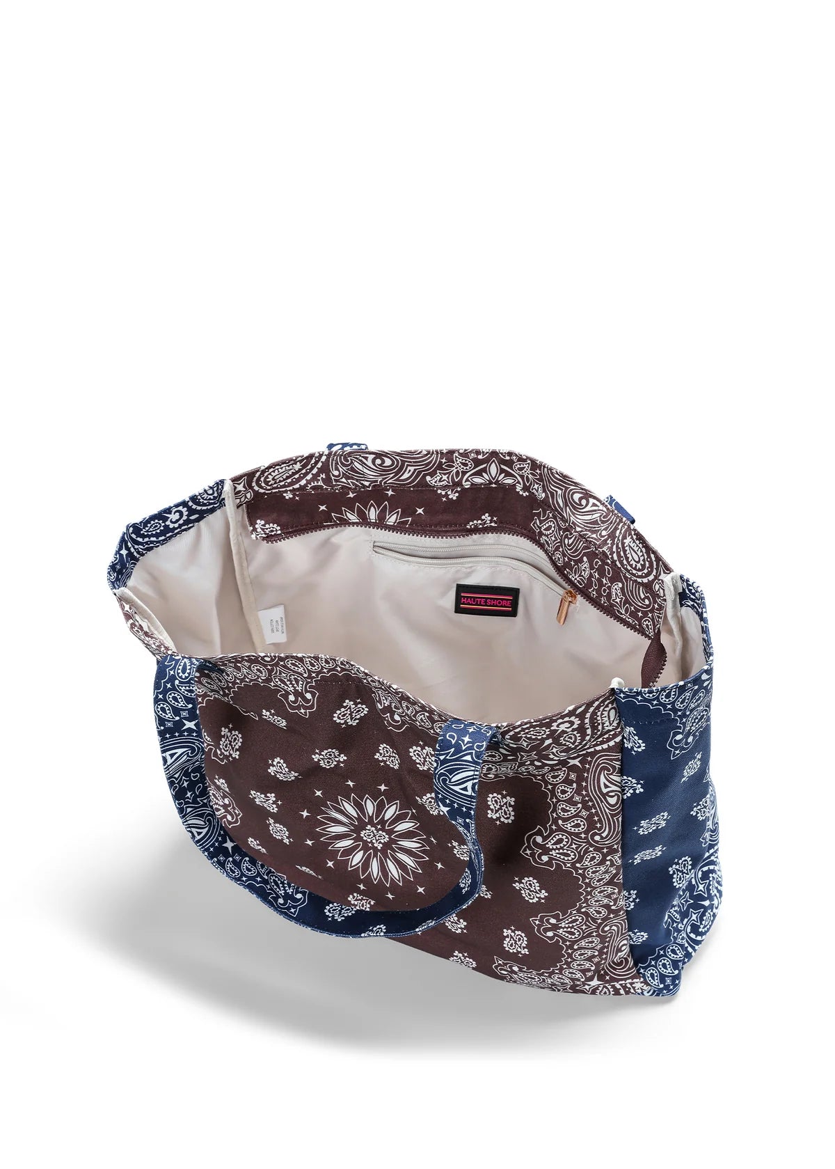 Grand cabas BANDANA - marron/bleu marine