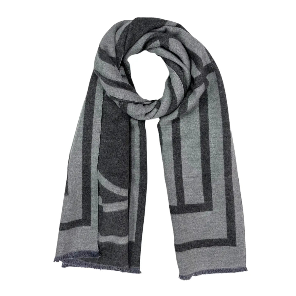 GREY Geometric Print Cashmere Blend Winter Scarf