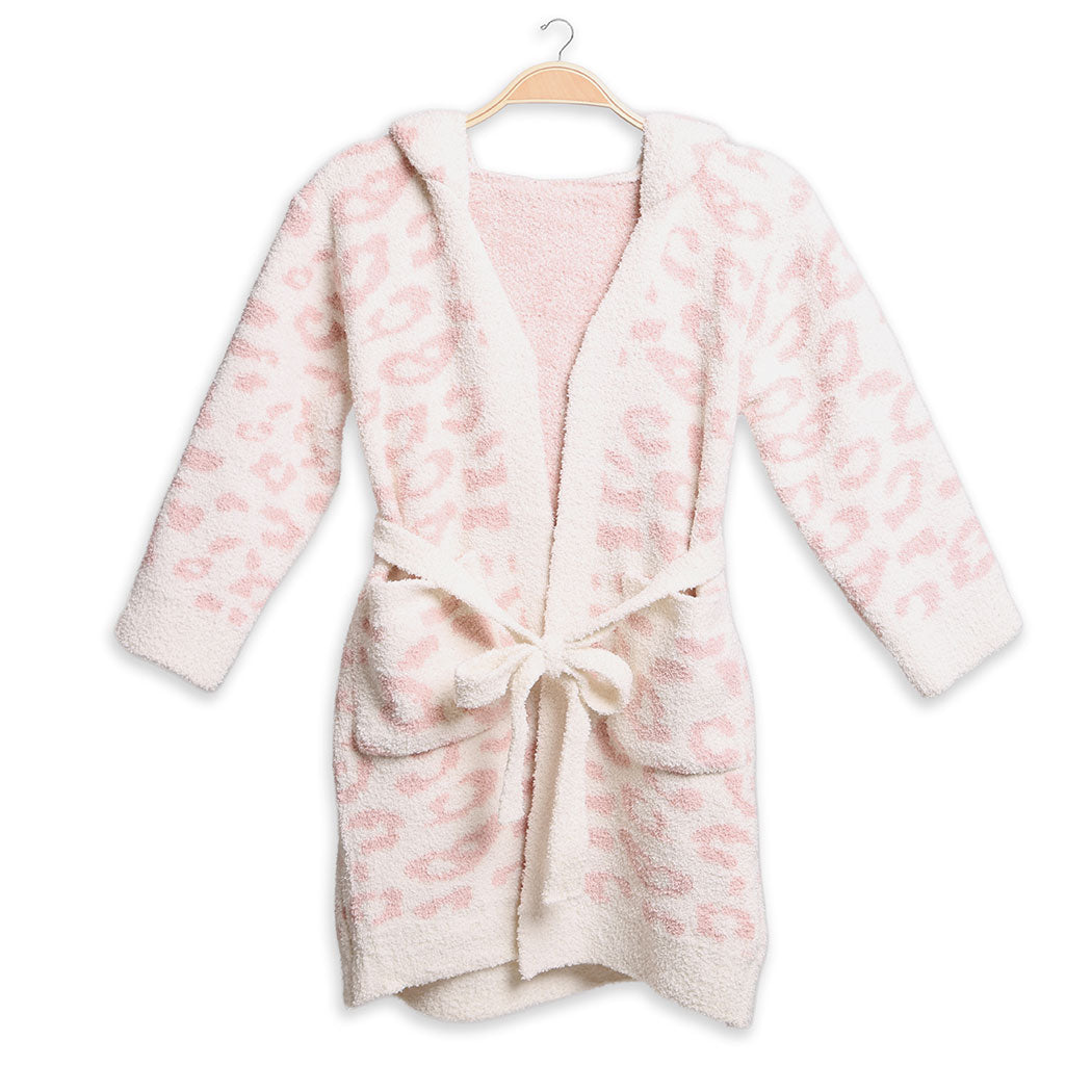 Tween  Leopard Print Luxury Soft Hooded Robe