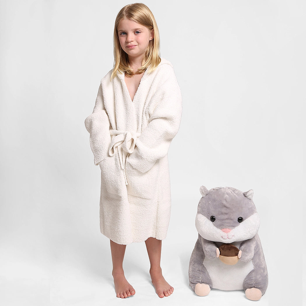 Children'S Luxury Soft Hooded Robe Beige