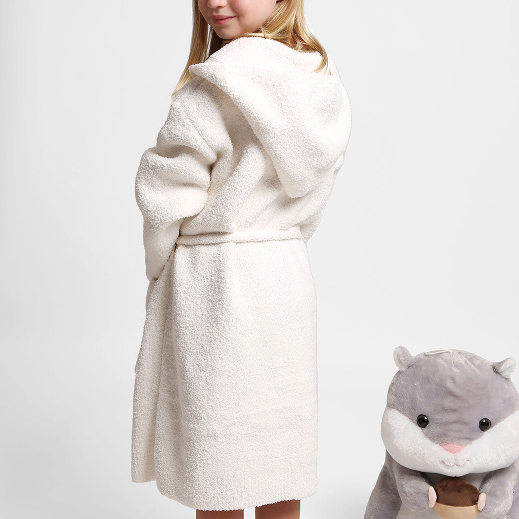 Children'S Luxury Soft Hooded Robe Beige