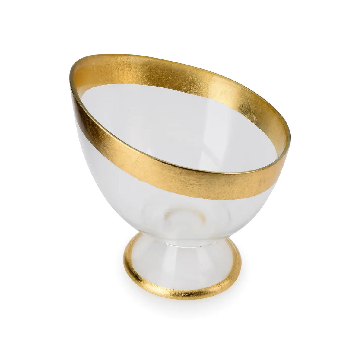 Glass Footed Gold Candy Bowl
