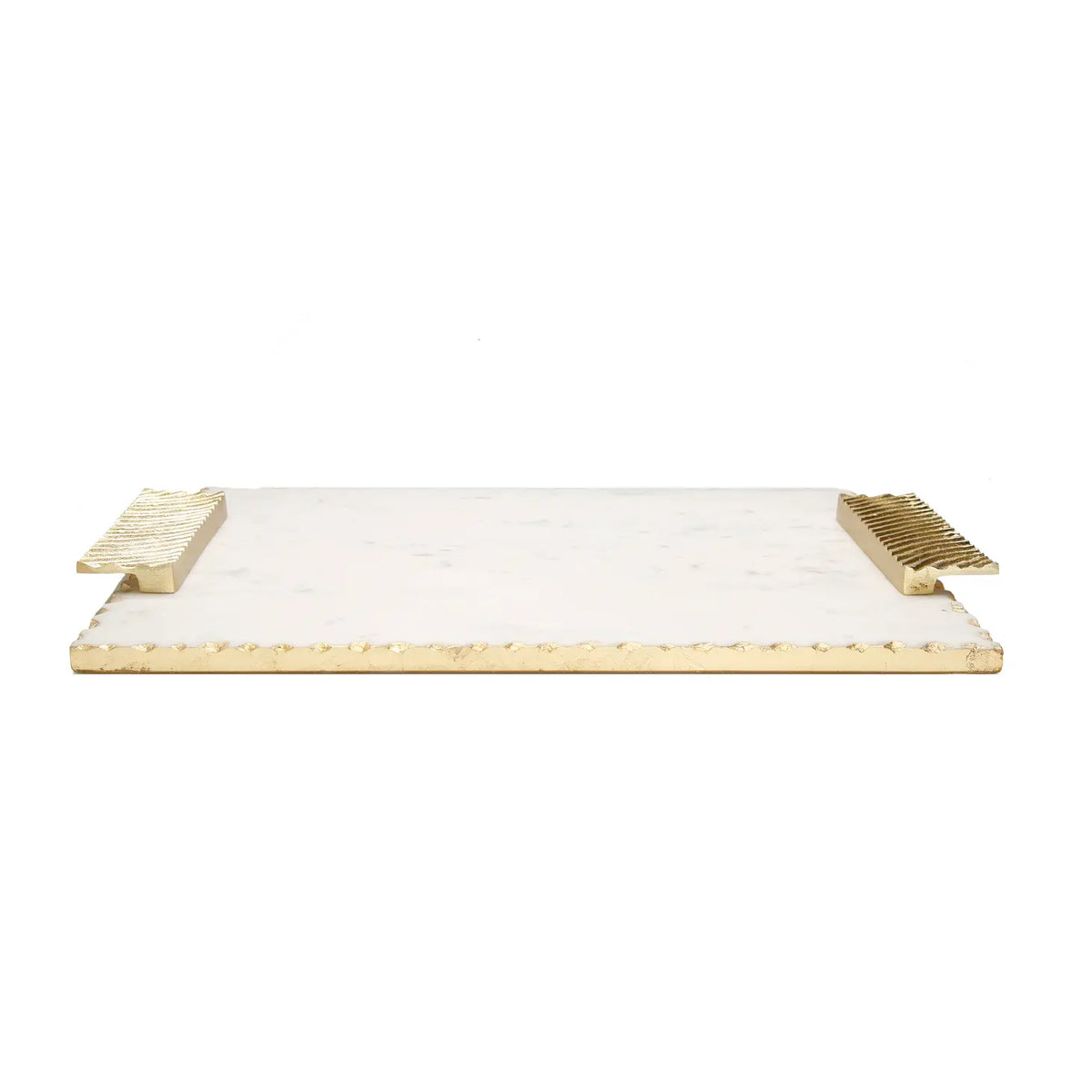 Marble Challah board with Decorative - Gold 16"