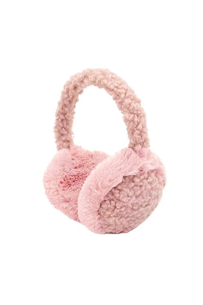 Kids Faux Fur Sherpa Earmuffs Pink