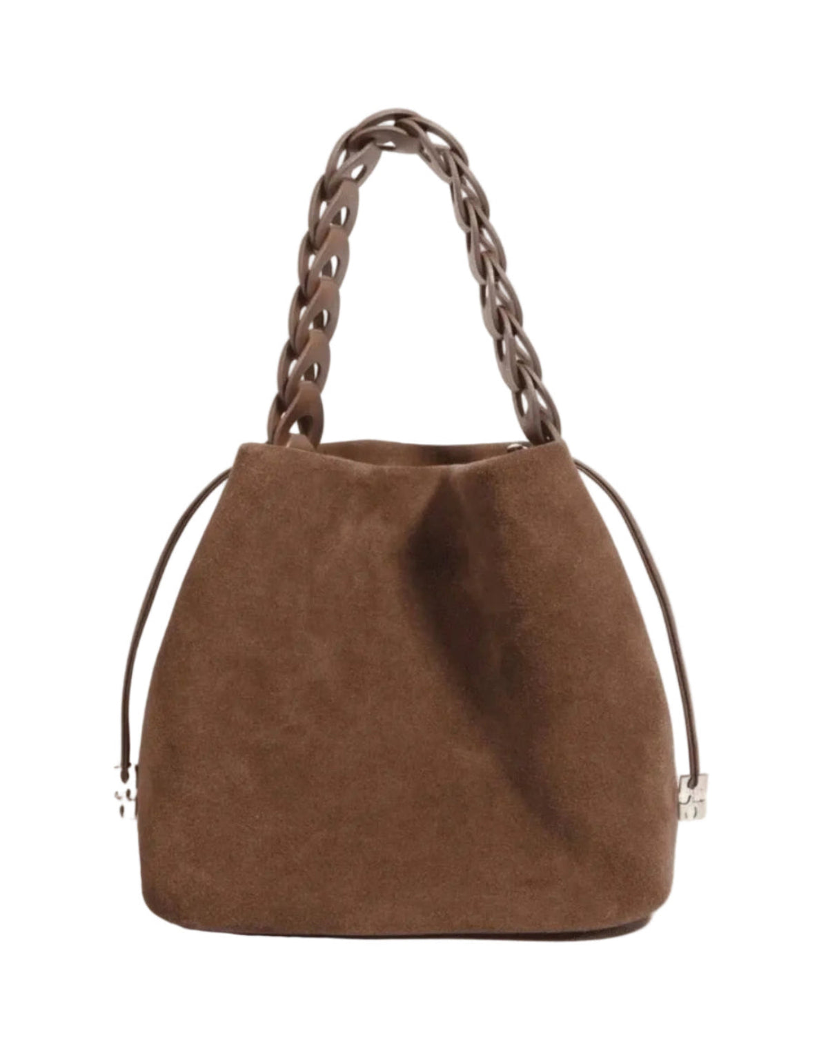 Suede bucket bag - brown