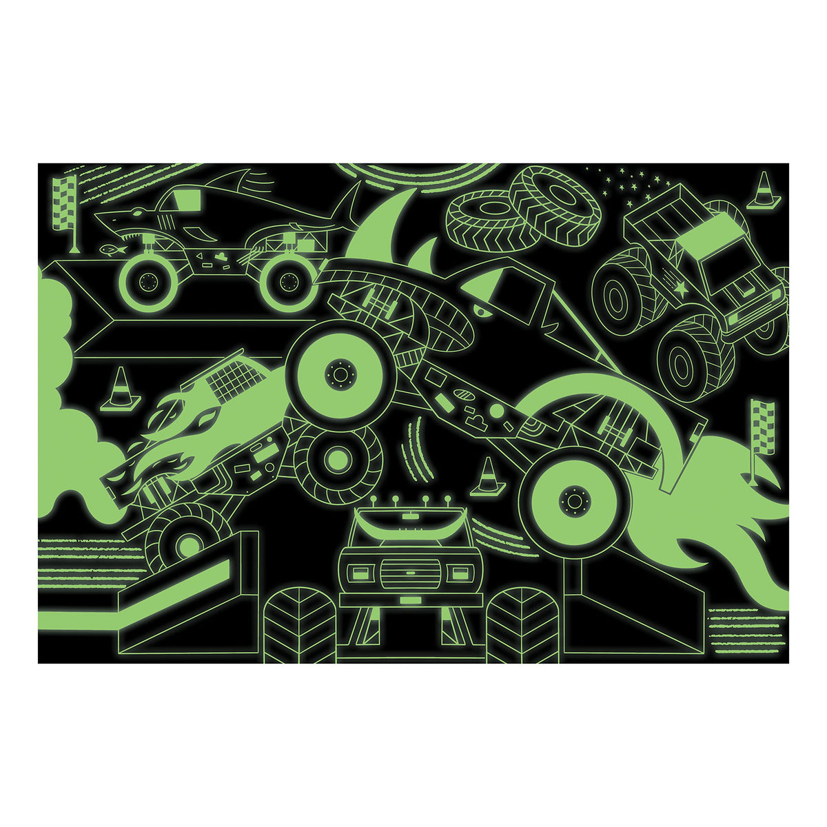 Monster Trucks 100 Piece Glow in The Dark Puzzle