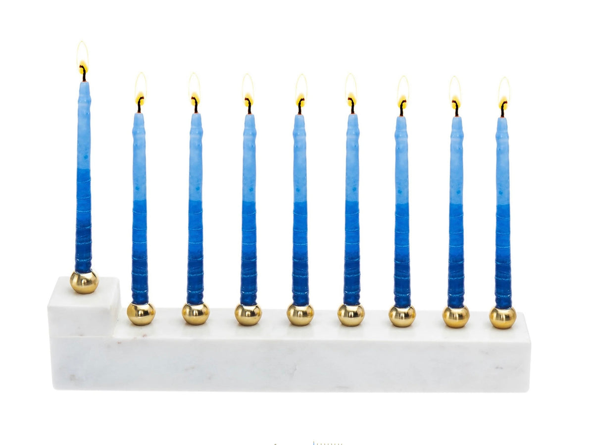 Menorah en marbre en forme de L