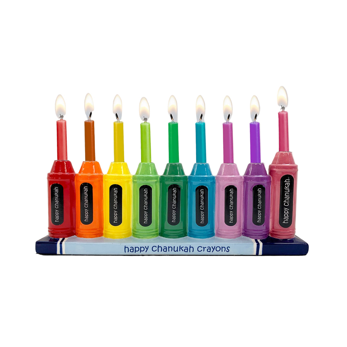 Menorah en céramique peinte à la main avec des crayons