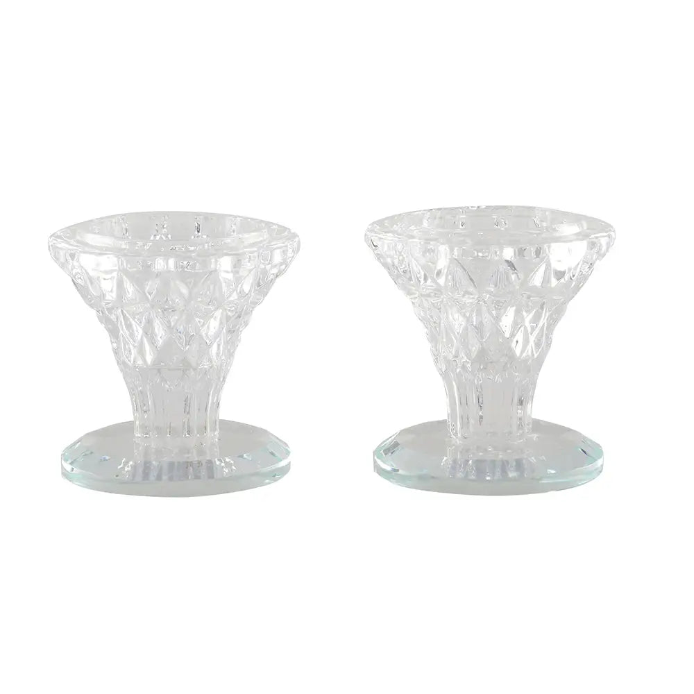 Bougeoir en cristal - Lot de deux