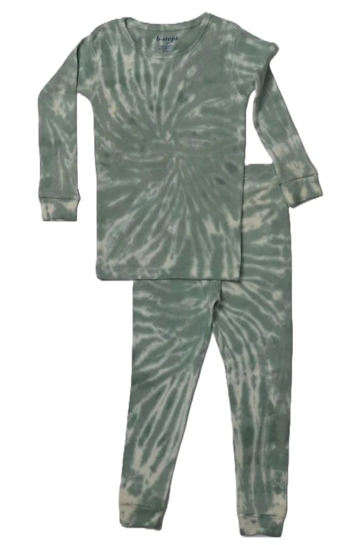 Toddler and kids tie dye pyjama set - green