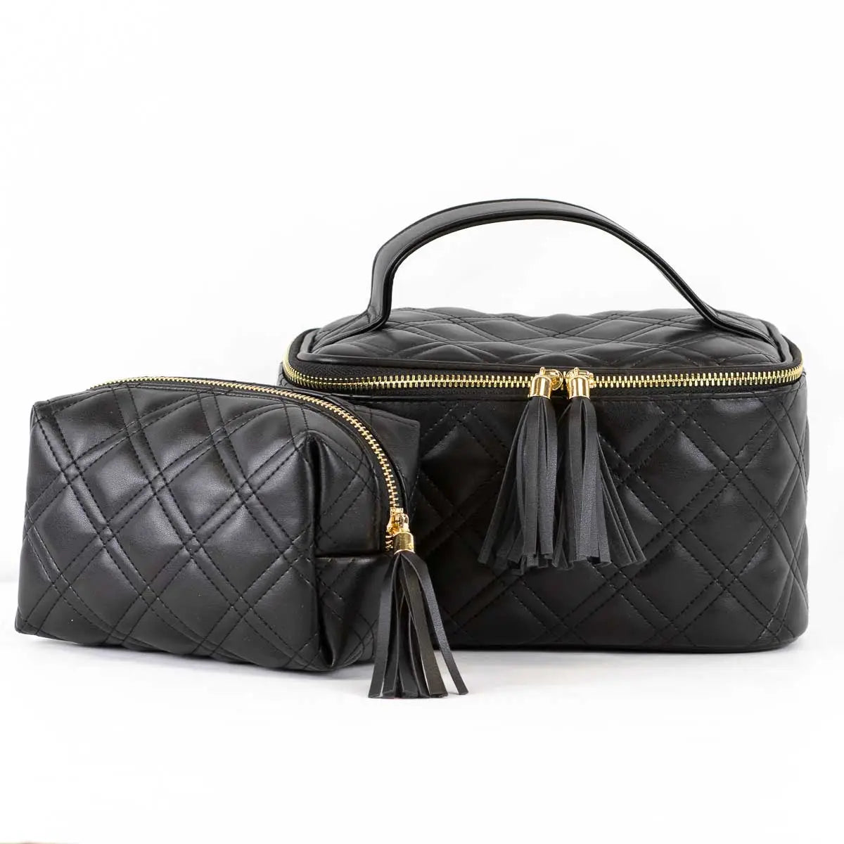Quilted Cosmetic Bag Black