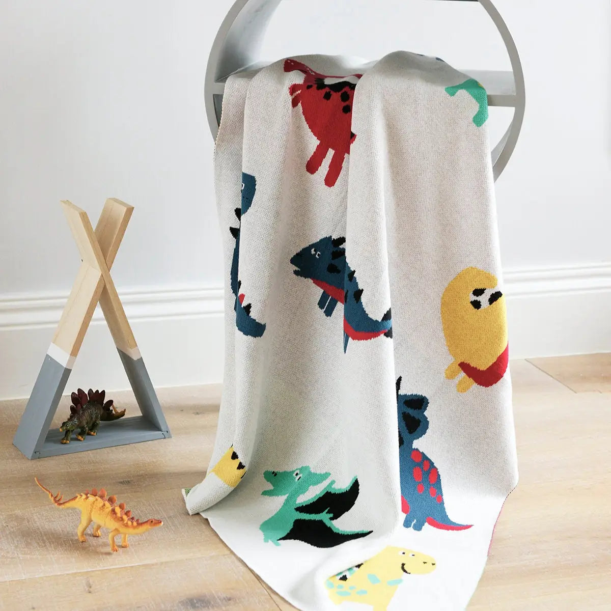 Couverture personnalisée pour bébé avec dinosaures