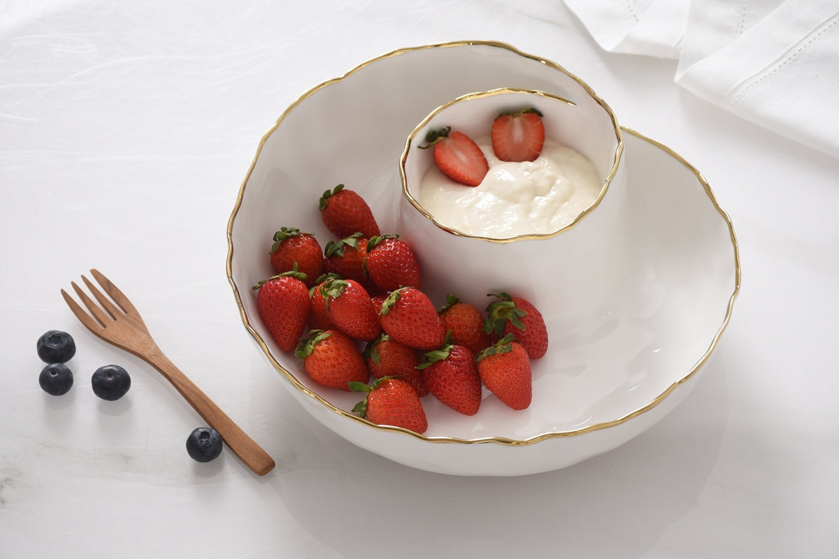 Pampa bay Porcelain round chip and dip bowl