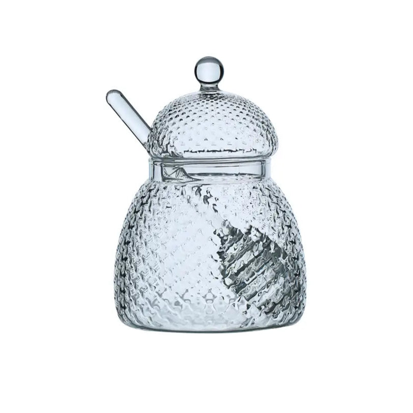 Honey Jar with Glass Spoon
