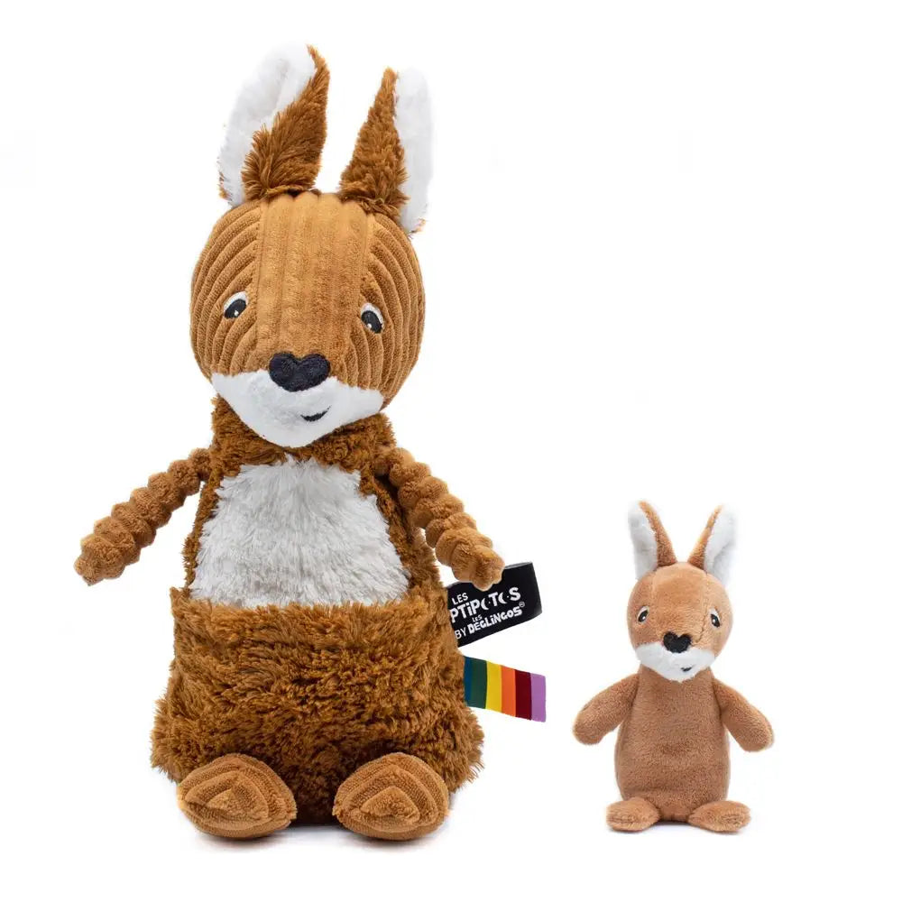 Kangourou en peluche avec bébé