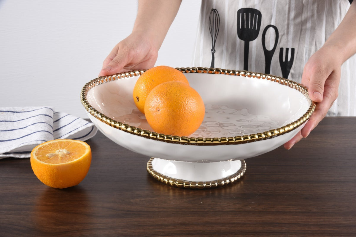 Pampa Bay - Golden Salerno Footed Serving Bowl