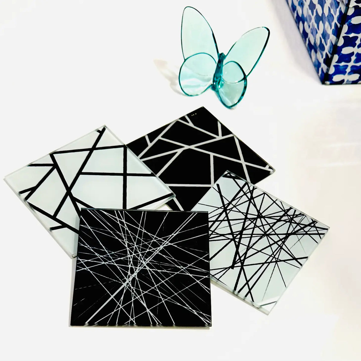 Abstract Glass Coasters (Set of 4)