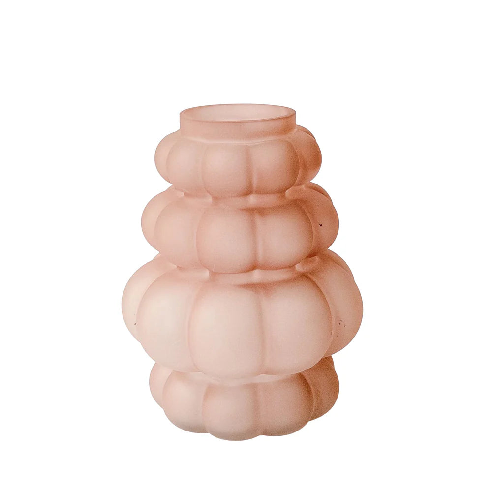 Frosted Bubble Shaped Vase - Pink