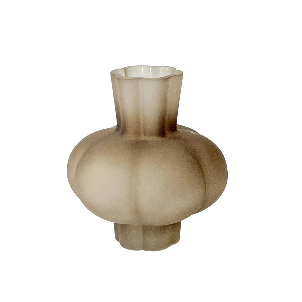 Fluted Bulb Vase - Brown