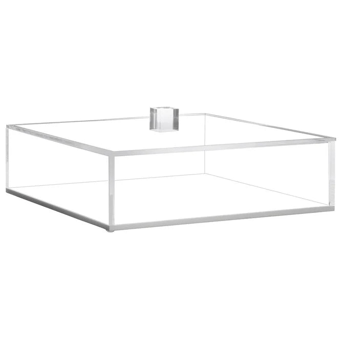 Boîte carrée en plexiglas transparent pour matza, avec base blanche