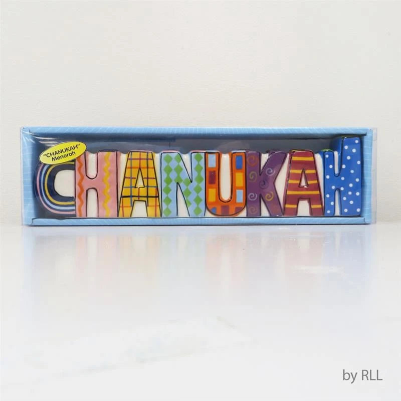CHANUKAH Hand Painted Ceramic Menorah