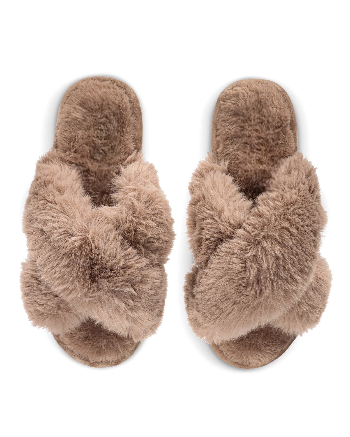 Plush slippers - taupe