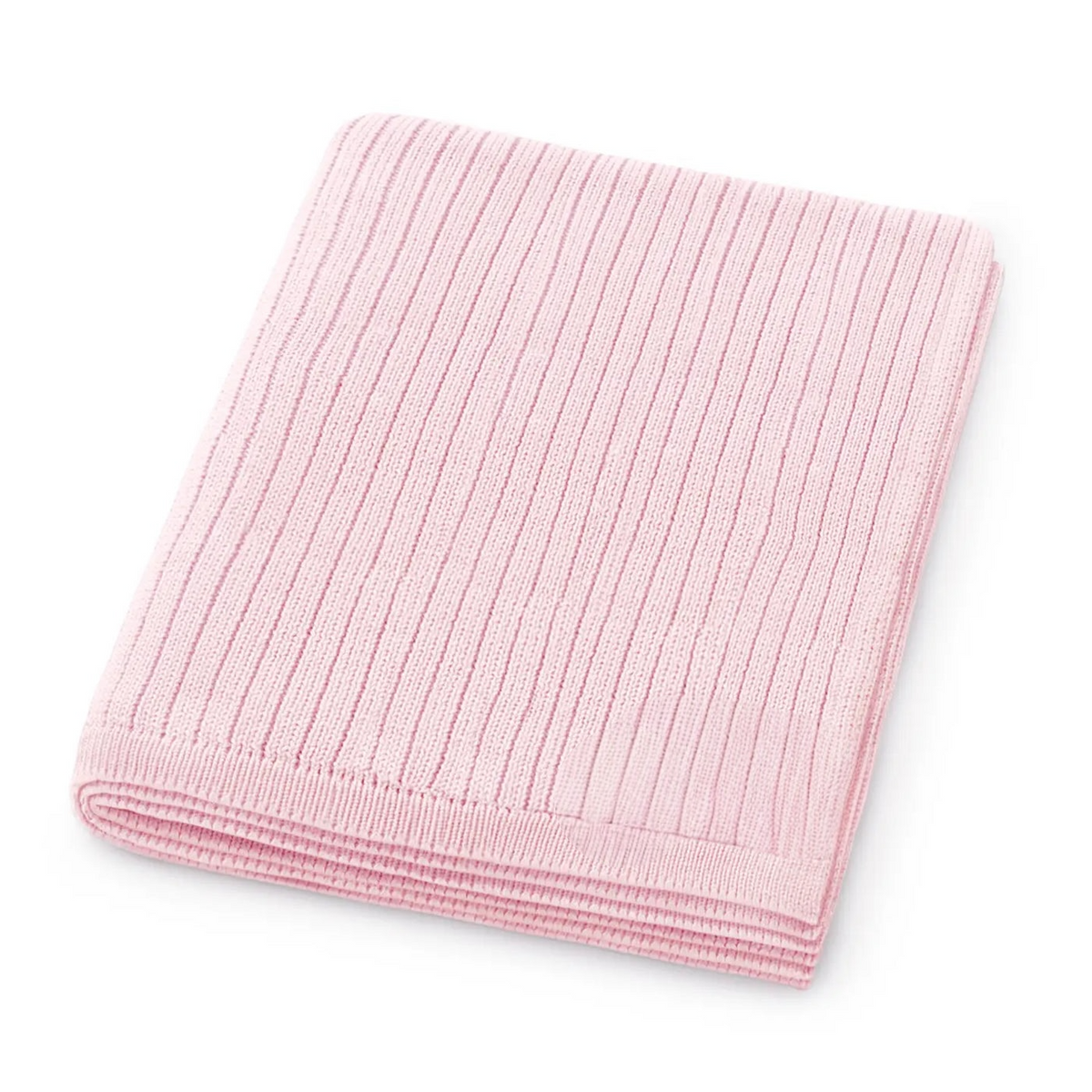 Couverture bébé côtelée en coton biologique rose de luxe