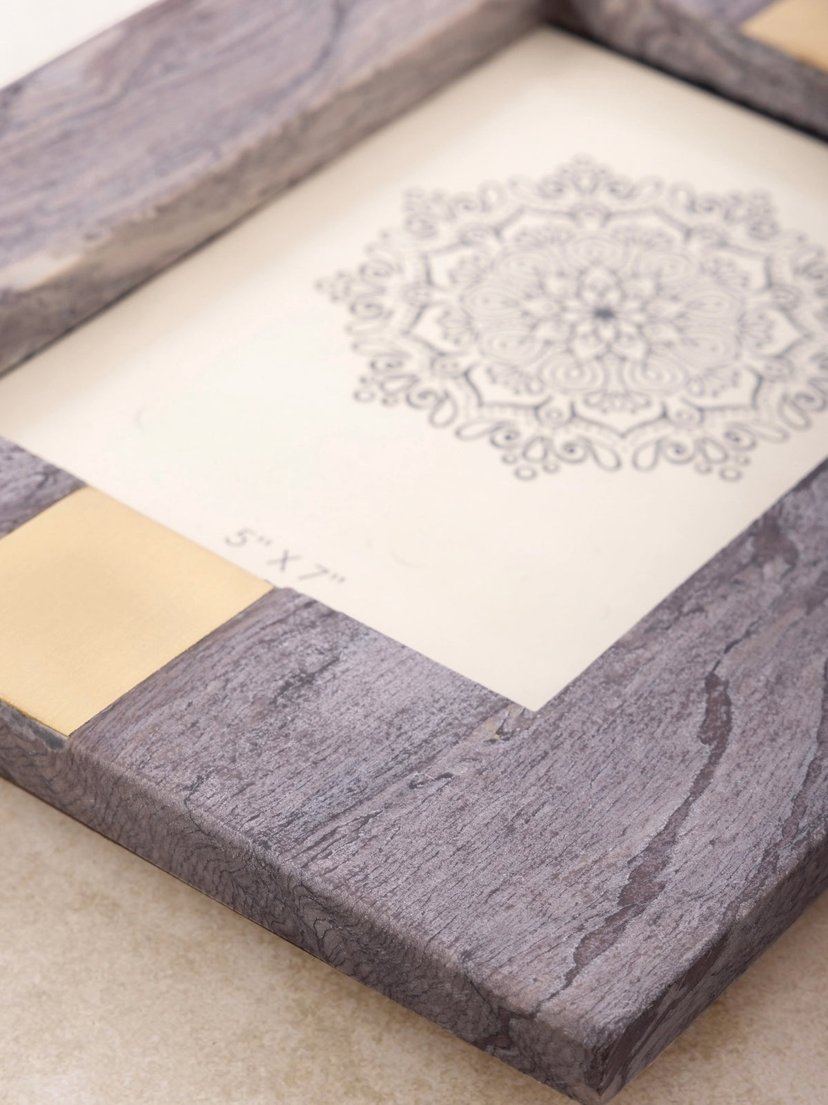 Marble Mocha Brown Frame 5”x7”