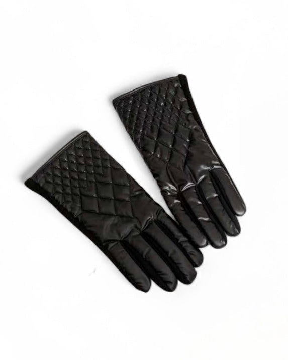 Gants noirs brillants à bulles