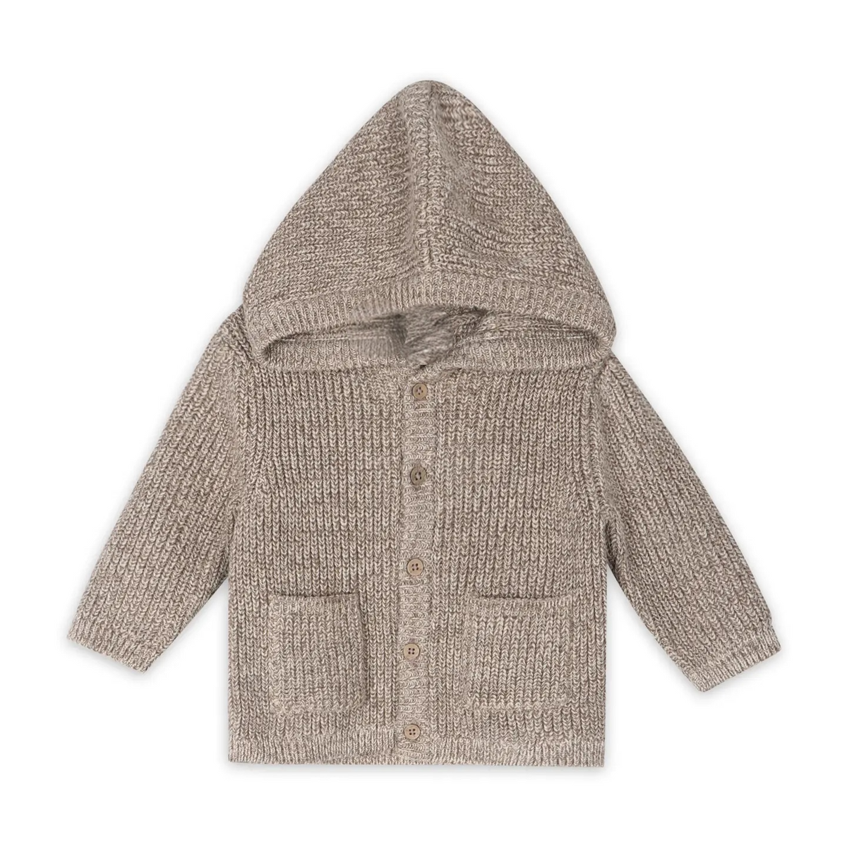 Veste à capuche bébé en grosse maille classique (coton biologique)