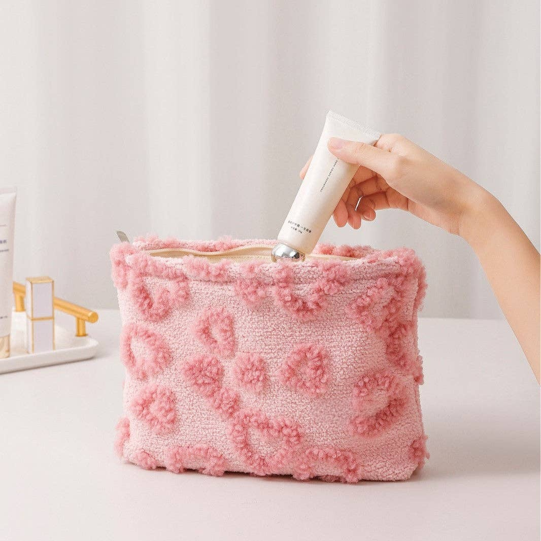 Pink heart Make Up Bag : Large