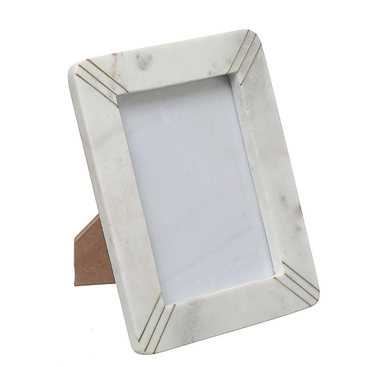 Cadre photo en marbre 5" x 7" avec incrustations en laiton