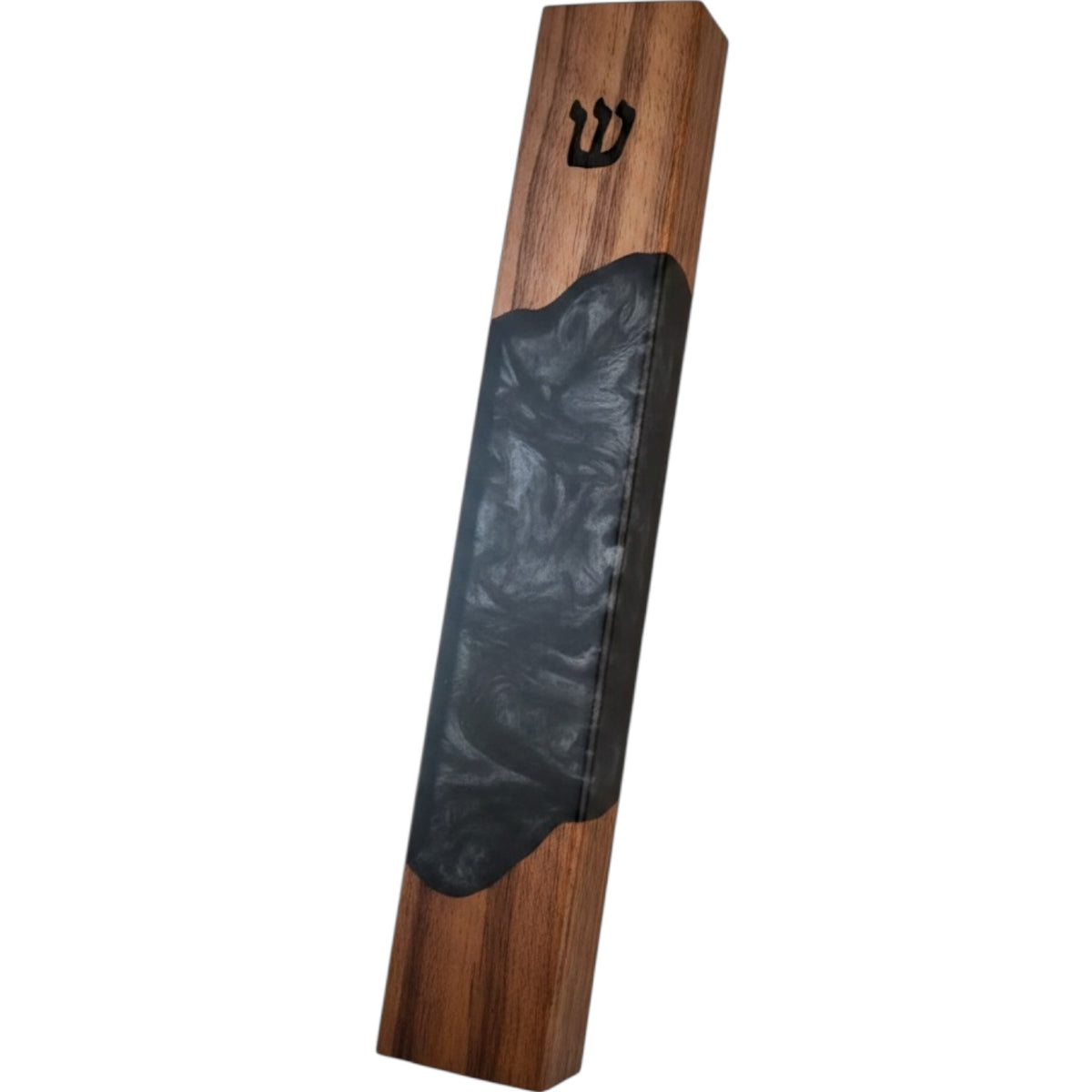 Mézouzah en bois et résine NOIRE